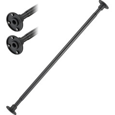 Shower Curtain Rail in Iron Telescopic Rod Industrial Style, 74-200 cm Spring Shower Curtain Rail Extendable for Shower and Bathtub, Includes Screws and Dowels, Matte Black