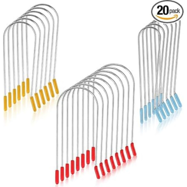 Jeffdad Pack of 20 Hair Rollers, Safety Clips, Volume Clips, Hair Set, Steel Hair Clips for Small, Medium, Large Curlers, Hot Roller Clip, Replacement Hair Clips for Women and Girls