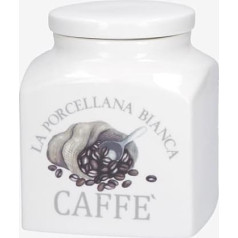 LA PORCELLANA White Porcelain Tin Decorated Coffee Conserva