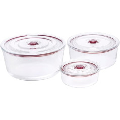 JATA Home HREC4230 Airtight Glass Food Storage Containers, 3 Containers for Food, 6 Pack (3 Packs + 3 Lids), BPA-Free, Microwave, Freezer Safe, for Solids and Liquids