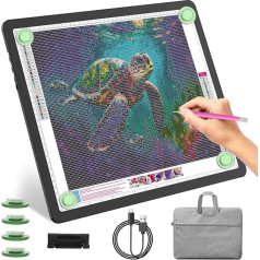 YINGWOND Light Table A3 with Bag Rechargeable 5600 Lux Ultra Bright Light Box for Diamond Painting Light Pad A3 with Side Buttons & Magnetic Wireless Light Box for Diamond Painting