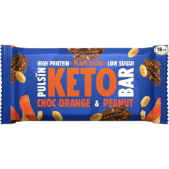 Pulsin - Orange-Chocolate Keto Bars - Value Pack - 18 x 50g - Gluten-Free, Natural, Low Calorie, Plant-Based, Palm Oil Free & Dairy Free Snack Bar with Chocolate Chips