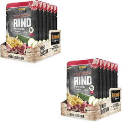 Belcando Finest Selection Adult Beef with Spätzle and Zucchini, Double Pack, 2 x 6 x 300 g, Wet Food for Sensitive or Picky Dogs, Practical Single Portions
