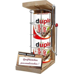 Personalised Gifts for Men Women Gift Idea – Iron Reserve Grid Text Red Duplo Bar Chocolate (20 x 18.2 g) Including Emergency Saw – Dad Mum Birthday Wedding