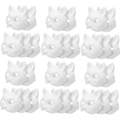 NAMOARLY Pack of 30 Cat Masks Blank for Costume and Cosplay Unpainted Masks for DIY Projects Ideal for Masquerade Carnival and Creative Craft Ideas