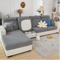 TOPCHANCES Sofa Seat Cushion Covers - Soft Stretch Cover, Cushion Covers, Seat Covers for L Shape Couch, Slipcover (Grey Weave)