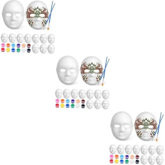 Abaodam 2 Sets Paper Masks for Crafts Empty Masks Empty Cellulose Masks Paintable Masks Paper Mache Masks Mask Masks for Women DIY Masks for Decorating Masks Painting Set