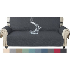Ystyle Sofa Cover 3 Seater Sofa Throws Waterproof Sofa Protector Non-Slip Sofa Cover with Armrest, Protective Cover Sofa, Armchair Protector, Armchair Protector Throw Cat Dog, Dark Grey