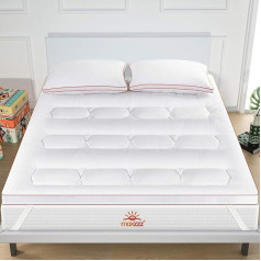 Maxzzz Mattress Topper 140 x 200 cm Breathable Microfibre High Density 1200 g/m² Thickness 5 cm