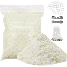 sevkumz Premium Soy Wax Kit - 2.2 lbs Natural Soy Wax, 100% Cotton Wicks, 100 Wick Stickers, 2 Wick Holders - Complete Candle Making Accessories for DIY Candles