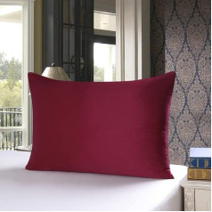 townssilk Double-Sided 100% 19 mm Pure Mulberry Silk Pillowcase for Hair and Skin Health, 50 x 50 cm, Pillowcase with Hidden Zip, 600 Thread Count, 1 Piece, Claret