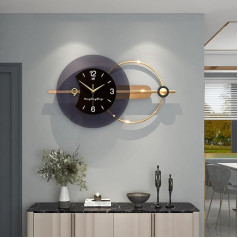 GERHWASH Large Wall Clock XXL, 80 x 38 cm Vintage Wall Clock Without Ticking Noises Silent Decorative Wall Clock Metal Round Unusual Digital Wall Clocks for Kitchen Bedroom Office