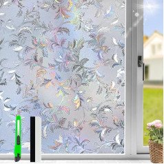 Antrect Window Film Privacy Stained Glass Window Film 75 x 200 cm Bathroom Frost Protection Privacy Sun Protection Self-Adhesive