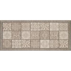 BIANCHERIAWEB Kitchen Runner Non-Slip Washable Kitchen Runner 55 x 140 cm Made in Italy with Majolica Taupe Washable and Can be Ironed