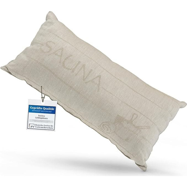 sositex 1 Premium Sauna Cushion Favourite Cushion Travel Pillow Design: Sauna Dimensions: 45 x 22 cm, Linen / Cotton Hammock, Beach or Picnic (Natural/White)