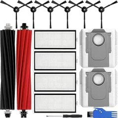 EATBALE Q5 Pro Accessory Set for Roborock Q5 Pro/Q5 Pro+/Q5 Max+/Q5 DuoRoller+/Q8 Max/Q8 Max+(Plus) Vacuum Cleaner Replacement Parts, 2 Main Brushes, 2 Dust Bags, 4 HEPA Filters, 6 Side Brushes (14
