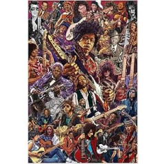 Grupo Erik Poster Legendary Guitarists Art Print - Decorative Living Room or Bedroom - Decorative Room - Size 61 x 91 cm - Official Licence