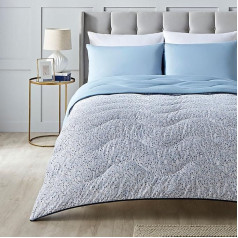 Night Lark Coverless Duvet Double 6 Tog Spring Summer - Blue Garden Super Soft, Cozy and Lightweight Quilt, Machine Washable and Quick Drying, All-in-One Pillow Set, Reversible