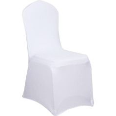 HENGMEI Bow Ribbon, Universal Chair Covers, Stretch Chair Covers for Parties, Weddings and Celebrations, Birthday Decoration, Chair (White, Pack of 100)
