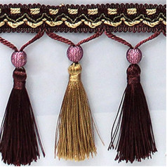 Dunkelviolette Fransenborte – geflochtene Perlen zum Aufhängen für Heimdekoration, Einfassungsstoff für Vorhänge, Kissen und Sofas – dekorative Verzierungen und Akzente