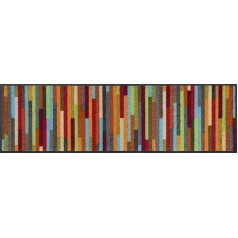 wash+dry Mikado Stripes Door Mat, 35 x 120 cm, Washable, Interior, Colourful