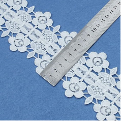 Spitzenband, gewebt, 9,1 m, weiße Spitzenborte und Verzierungen, handgefertigt, Hochzeitsdekoration, Kleidung, Spitzenband