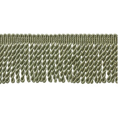6cm Bullion Fringe Edge (Style#EF25) Sage Green #L83 (Medium Moss Green) 50m Pack