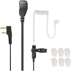 Hoornie Headset for Kenwood Radios with Round Lapel Microphone Compatible with TK-3201, TK-3301, TK-3401D, TK-3501, TK-3701D, NX-220, NX-320 and More! Gold-Plated Plug + 10x Earplugs