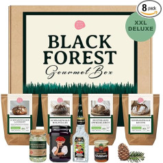 Bake with Love - Black Forest Gourmet Box | Delicatessen Gift Set from the Black Forest | Christmas Gift Basket Filled with Black Forest Organic Bread Baking Mixes, Jam & Honey