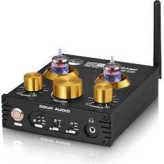 Douk Audio P1 Bluetooth 5.0 HiFi Amplifier GE5654 Tube Preamp Valve Tube Preamp Valve Headphone Amplifier Wireless Receiver Audio Decoder USB DAC APTX-HD [Upgrade]