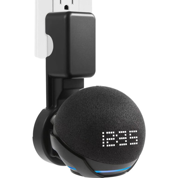 ZUOLACO Wall Mount for Ech0 D0t 5th Generation, Mount Stand for Dot 4th and 5th Gen, Space Saving Dot Accessories with Integrated Cable Management, Hiding Messy Wires(WL801) Black