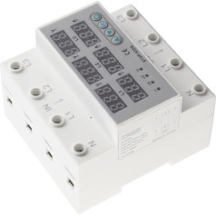 Adjustable Surge Protector, AC220V 380V Three Phase, Easy to Install IP20 Power Device, Quick Response for the Office (63A)