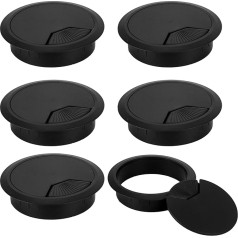 8 Pieces 80mm Plastic Cable Grommets Black Wire Organizer Caps Round PC Computer Connector Cable Hole Cover Sockets TV Stands Table Tops and More