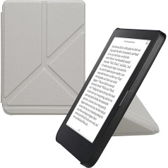 kwmobile Case Compatible with Kobo Clara 2E / Tolino Shine 4 Case - Faux Leather Case - eReader Protective Case - Cover Silver