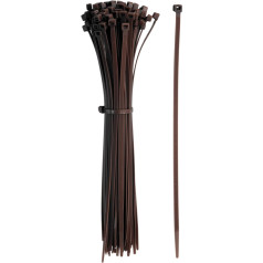 YELARXI Kabelbinder aus Kunststoff, selbstsichernd, 25,4 cm, passend für Zuhause, Garten, Büro, Werkstatt, Reisen – (100 Stück, braun)