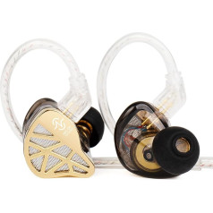 keephifi CCZ MC04 In-Ear Monitor, In-Ear Headphones with Cable, 3.5 mm Plug, Tangle-Free Silver-Plated OFC, Gaming Earbuds with 10 mm Hybrid Drive 1DD+1BA, Zero-Latency IEMs for DJs and Musicians