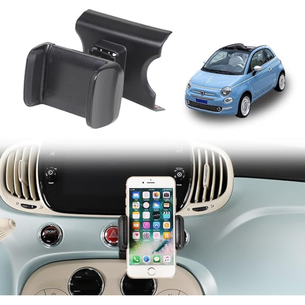 METYOUCAR Car Phone Holder for Fiat 500 2016-2024 Rotating Fixed Mobile Phone Holder for Car Fit for iPhone Android and Universal Smartphones Car Mount Phone Holder (Clip/A Style)