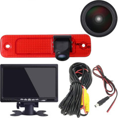 HD Caravan Transporter Reversing System Brake Light Reversing Camera Van Roof Camera Parking Camera Parking Aid with Angle Adjustable Compatible with Ford Transit Rear Door Van 3/MK7 Tourneo/Furgon