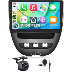 8 Core 6 + 128G: Hodozzy Carplay Car Radio for Toyota Aygo/Peugeot 107/Citroen C1 2005-2014, Android Car Radio with Sat Nav, 10 Inch Touchscreen with Android Car/Mirror
