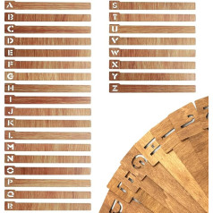 Namvo Schallplattenteiler mit 26 Buchstaben, universelle AZ-Schallplattenteiler, Schallplattenteiler aus Holz, Albumteiler zur Aufbewahrung von DVDs, CDs und Alben