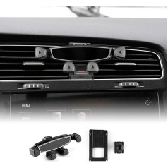 KUNGKIC Car Mobile Phone Holder Adjustable Car Phone Holder Compatible with VW Volkswagen 2014-2019 Golf 7 GTI MK7 Accessories Interior 360° Rotation Zinc Alloy ABS (Black)