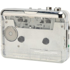 Transparent Cassette Player, High-Quality Cassette to MP3 Converter with 3.5 mm Socket, Portable Pocket Cassette Player for Authenticated Users