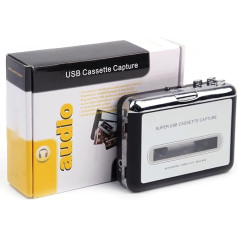 Cuifati USB Cassette MP3 Converter, Cassette Converter, Portable Digital Tape Player Captures Stereo Audio Cassette/Tape to PC MP3 Switch with Headphones, Default