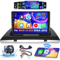 Inefala 2 + 64G Android 15 CarPlay Radio for BMW X3 E83 2004-2012, 9 Inch Touchscreen with Wireless CarPlay and Android Car, Support GPS Navigation Link Mirror Bluetooth RDS AHD Wi-Fi DSP