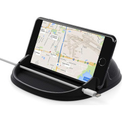 Lanhiem Mobile Phone Holder Car, Silicone Non-Slip Mat Smartphone Holder Universal Car for iPhone/Samsung Galaxy/Huawei/OnePlus/Xiao Mi and 3-7 Inch Other Phone or GPS Devices, Black