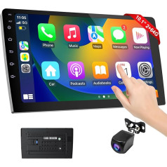 Haudio CarPlay Car Display, 10.1 Inch Wireless CarPlay and Wireless Android Car, Rear View Camera, Double DIN Car Radio, GPS Navigation, Screen Mirroring, Audio Receiver, Music Player