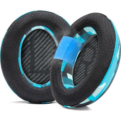 WC Freeze QC35 - Cooling Gel Ear Pads for Bose QC35 and QC35ii (QuietComfort 35) Headphones and More | Breathable Sports Fabric, Cooling Gel, Extra Thick and Cooler Longer | Cyan Prism