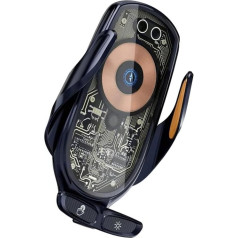 NFHK Type C Car Mount Air Vent Mount USB C Magnetic Charging Wireless 360 Degree Rotation Universal Phone Mount Compatible with 4-7 inch Mobile Phones (Black)