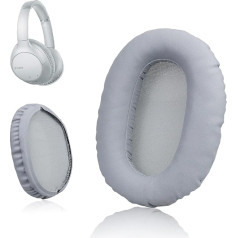 Krone Kalpasmos - Replacement Earpads Compatible with Sony WH-CH700N, WH-CH710N, WH-XB900N, Memory Foam, Protein Leather, White