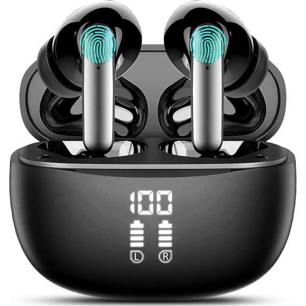 Vtkp Wireless Earbuds, Bluetooth 5.3 Headphones with 4 ENC Microphones, 2023 Wireless Headphones In-Ear 60H Deep Bass Bluetooth Earphones with Noise Cancellation, IP7 Bluetooth Earphones